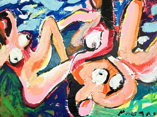 3 nus se couchant van Daniel PAUGAM, Schilderij te koop op Singulart