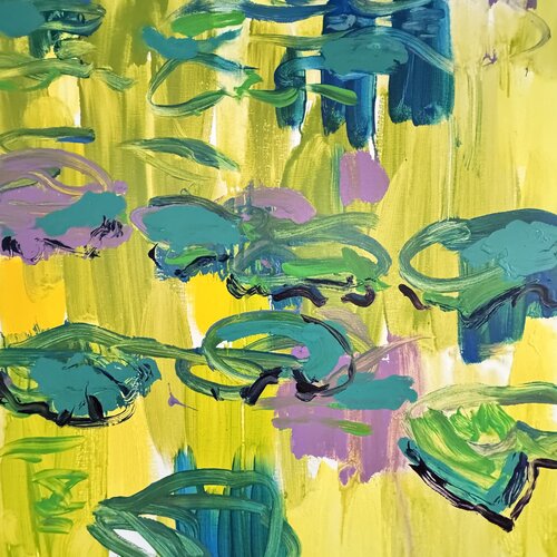 Nénuphars sur l’eau jaune 3 de Daniel PAUGAM, Pintura a la venta en Singulart