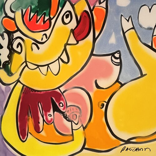 La fumeuse de pipe by Daniel PAUGAM, Painting for Sale on Singulart