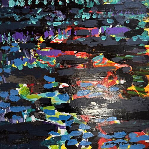 Eau bleue et rouge di Daniel PAUGAM, Pittura in vendita su Singulart