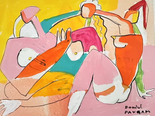 3 nus au soleil di Daniel PAUGAM, Pittura in vendita su Singulart