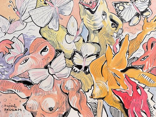 Les gobeurs de papillons consentants van Daniel PAUGAM, Schilderij te koop op Singulart