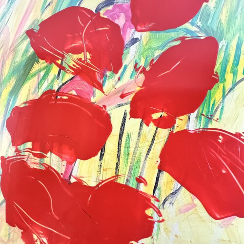 Les 6 coquelicots par Daniel PAUGAM, Peinture en vente sur Singulart
