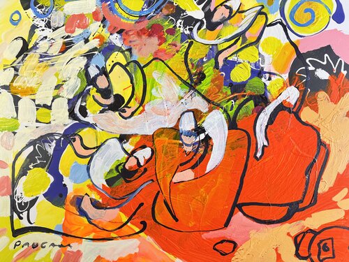 Bretonnes rouges et jaunes par Daniel PAUGAM, Peinture en vente sur Singulart