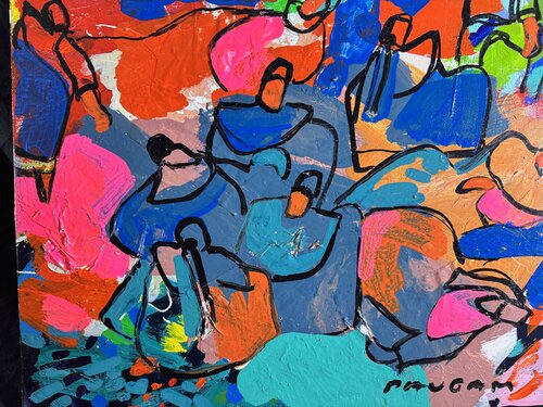 Bretonnes en vacances par Daniel PAUGAM, Peinture en vente sur Singulart