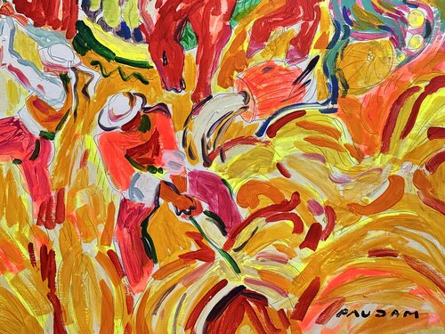 La barrique au champ di Daniel PAUGAM, Pittura in vendita su Singulart