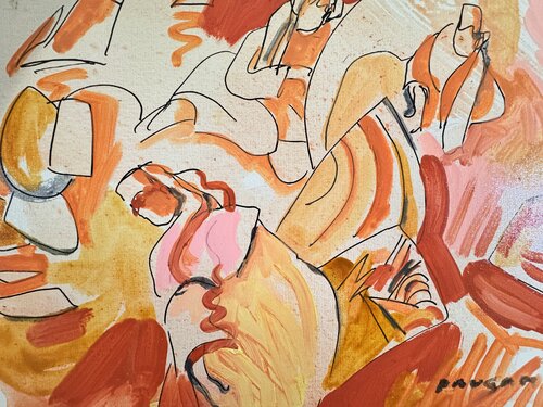 Le pique - nique dominical par Daniel PAUGAM, Peinture en vente sur Singulart