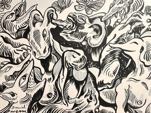 Les doux papillonneurs von Daniel PAUGAM, Malerei kaufen auf Singulart