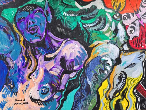 Le transport du Dieu mort di Daniel PAUGAM, Pittura in vendita su Singulart