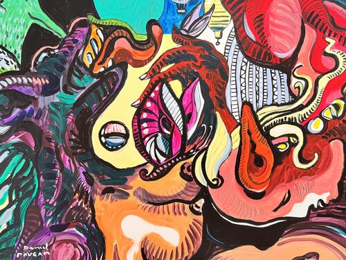 Le baiser osé à la vieille reine par Daniel PAUGAM, Peinture en vente sur Singulart
