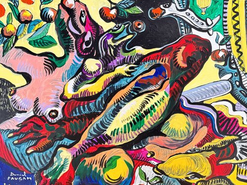 Les mangeurs de pommes von Daniel PAUGAM, Malerei kaufen auf Singulart
