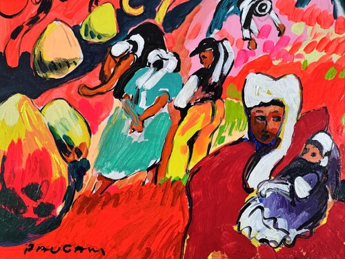 La petite au champ par Daniel PAUGAM, Peinture en vente sur Singulart