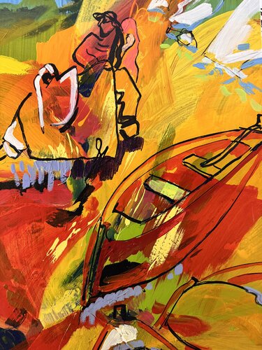 La barque rouge par Daniel PAUGAM, Peinture en vente sur Singulart
