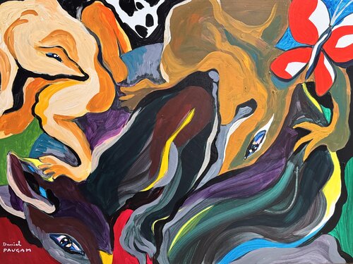 Les deux petits curieux di Daniel PAUGAM, Pittura in vendita su Singulart