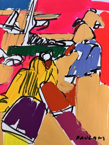 Port moderne by Daniel PAUGAM, 회화 for Sale on Singulart