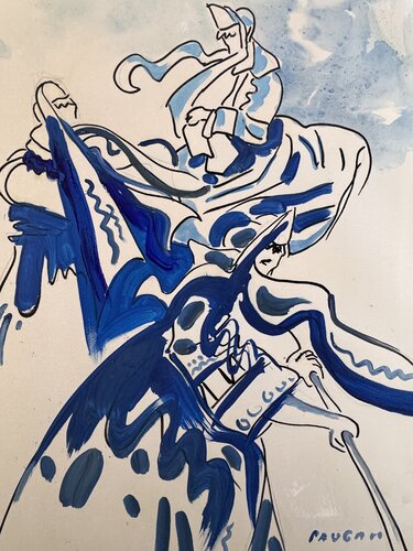 Scène bretonne bleue by Daniel PAUGAM, 회화 for Sale on Singulart