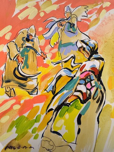 Fenaison bigoudéne by Daniel PAUGAM, 회화 for Sale on Singulart