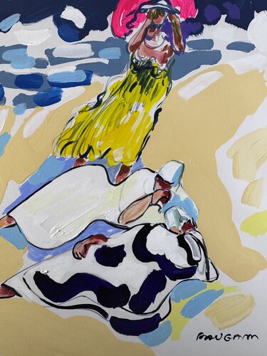 L’ombrelle rose par Daniel PAUGAM, Peinture en vente sur Singulart