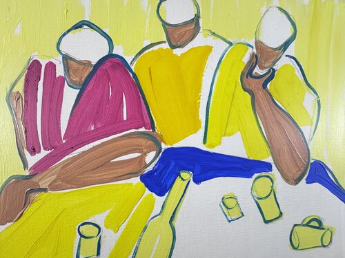 Les finisseurs de bouteilles by Daniel PAUGAM, Painting for Sale on Singulart