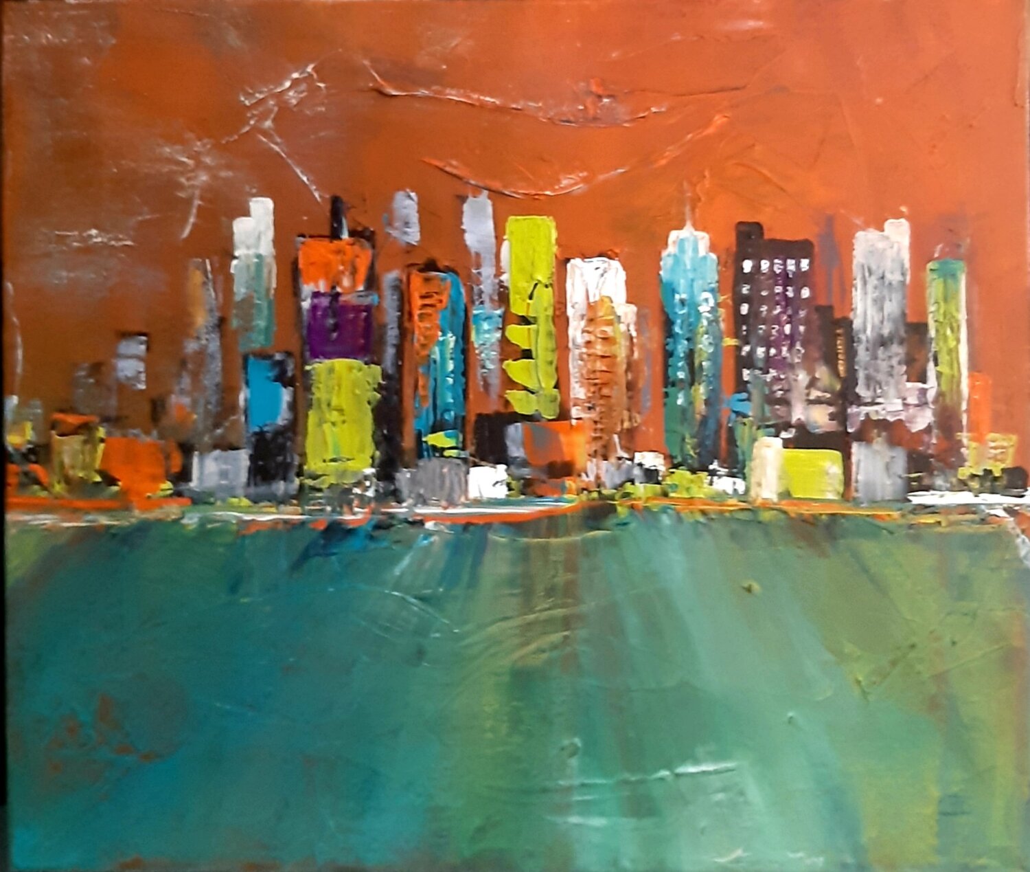 CITY 2 Véronique Durand Dipinto originale in vendita