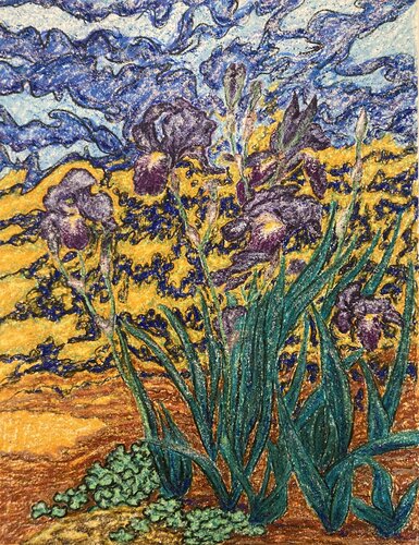 Iris du jardin by Paul Edouard DESCHARMES, 종이 for Sale on Singulart