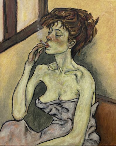La fumeuse by Paul Edouard DESCHARMES, Painting for Sale on Singulart