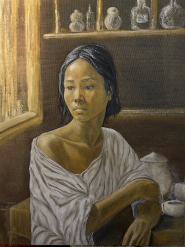 Belle rêveuse van Paul Edouard DESCHARMES, Schilderij te koop op Singulart