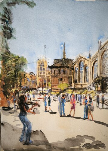 Valencia sulle note di un violino by Debora Ferruzzi Caruso, Painting for Sale on Singulart