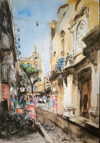 Passeggiando per Valencia by Debora Ferruzzi Caruso, Painting for Sale on Singulart