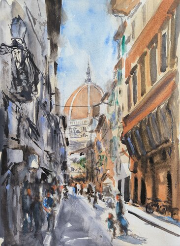 Firenze via dell'Oriuolo by Debora Ferruzzi Caruso, Painting for Sale on Singulart