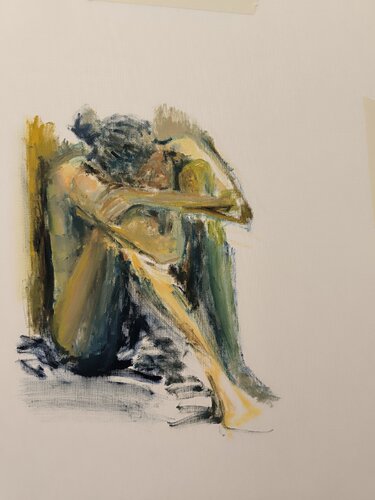 Raccolto nei propri pensieri by Debora Ferruzzi Caruso, Painting for Sale on Singulart