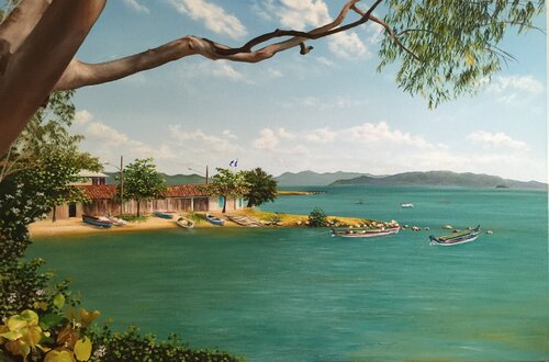Brazilian Fishing Village von David Rogers, Druck kaufen auf Singulart