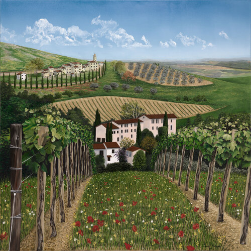 Tuscan Wine Valley von David Rogers, Druck kaufen auf Singulart