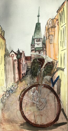The Green Heart of The City di Janet Dixon, Pittura in vendita su Singulart