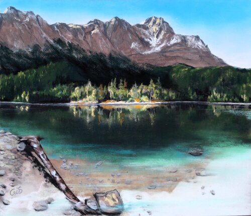 Eibseee mit Zugspitzmassiv Christine Schuldhaus