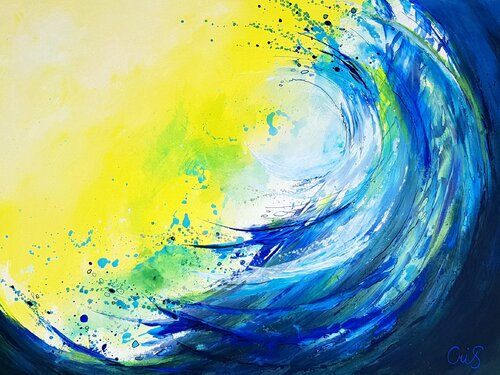 abstrakte Welle di Christine Schuldhaus, Pittura in vendita su Singulart