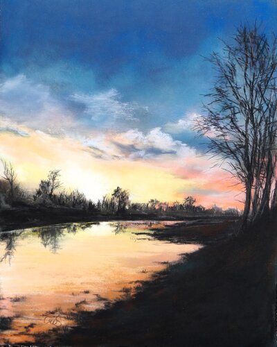 Hochwasser an der Rott de Christine Schuldhaus, Obra en papel a la venta en Singulart