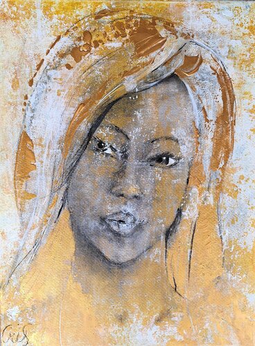 Gesicht aus Gold by Christine M., Painting for Sale on Singulart
