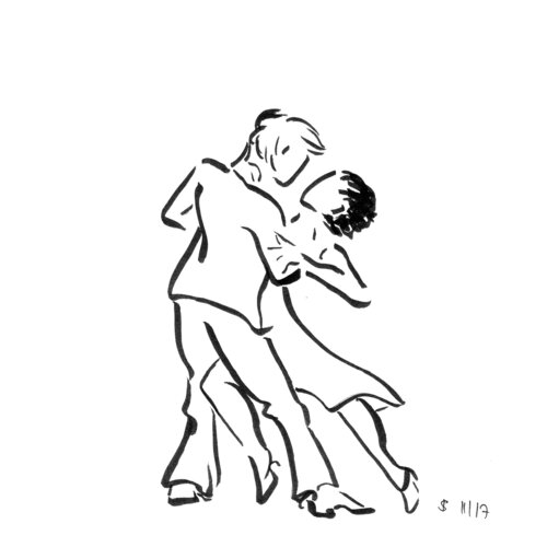 Tanz in Tusche – Tango 3 by Ines Saalfrank, 소묘 for Sale on Singulart
