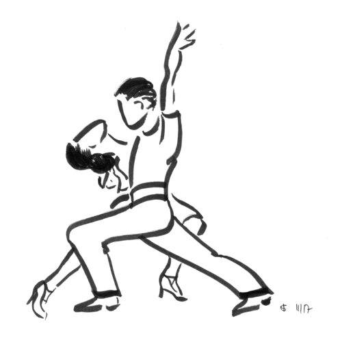 Tanz in Tusche – Tango 7 van Ines Saalfrank, Tekening te koop op Singulart