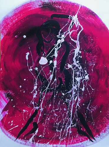 Tanz Magenta van Ines Saalfrank, Schilderij te koop op Singulart