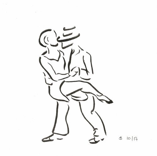 Tanz in Tusche – Tango 2.1 van Ines Saalfrank, Tekening te koop op Singulart