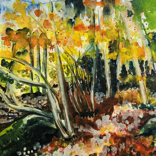 Herbstwald am Riedenberg by Ines Saalfrank, Painting for Sale on Singulart