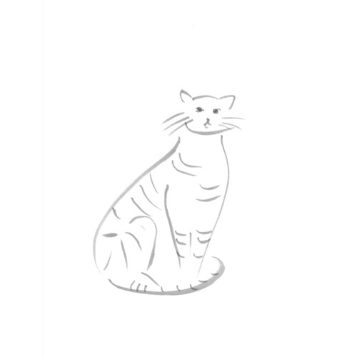Tuschetier - Katze von Ines Saalfrank, Zeichnungen kaufen auf Singulart