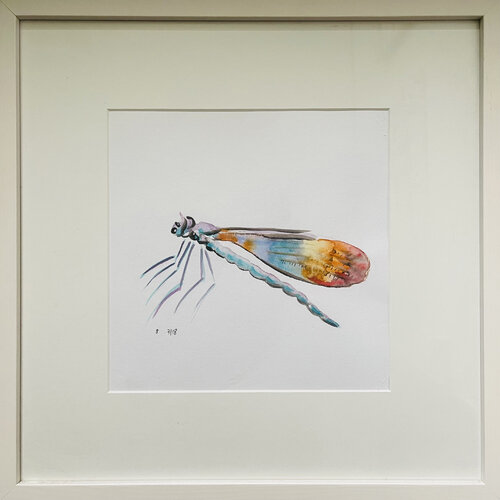 Libellule arc-en-ciel by Ines Saalfrank, Work on Paper for Sale on Singulart