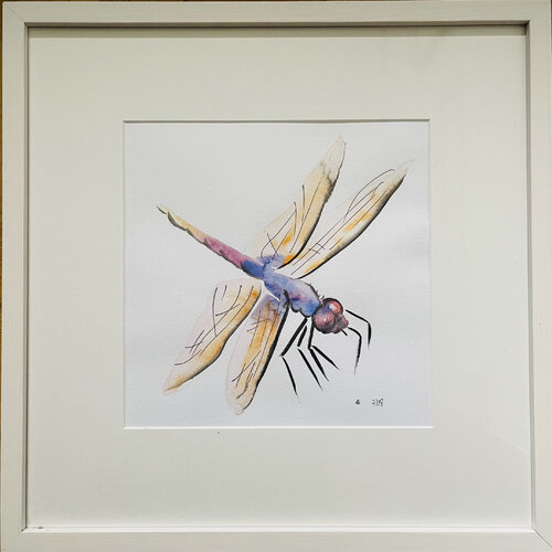Libellule orange par Ines Saalfrank, Œuvre sur papier en vente sur Singulart
