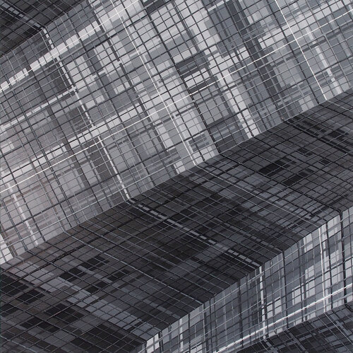 Construction angulaire en nuances de gris #2 de Jeremi Ca, Pintura a la venta en Singulart