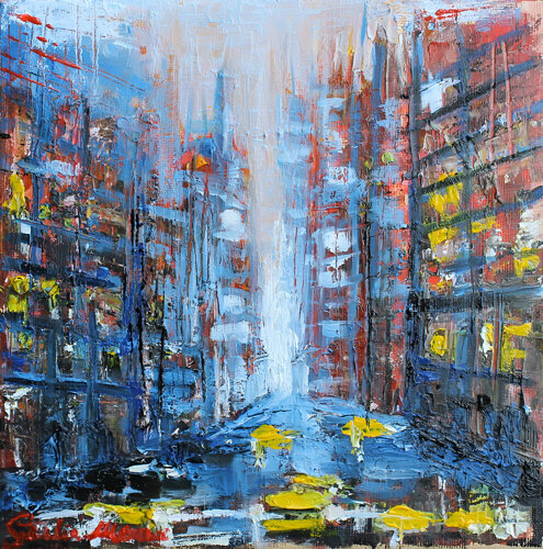 City View VI: Cobalt Street von Giulia Mercuri, Malerei kaufen auf Singulart