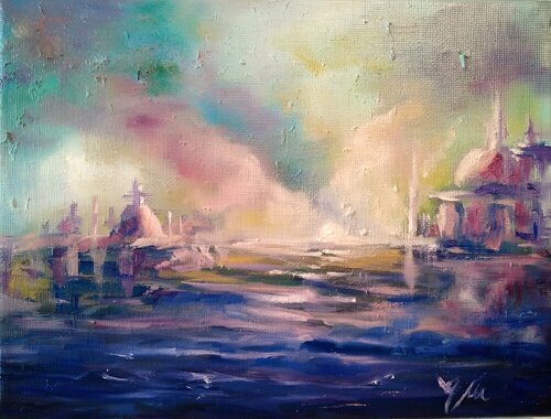 Clouds III The Amethist City von Giulia Mercuri, Malerei kaufen auf Singulart