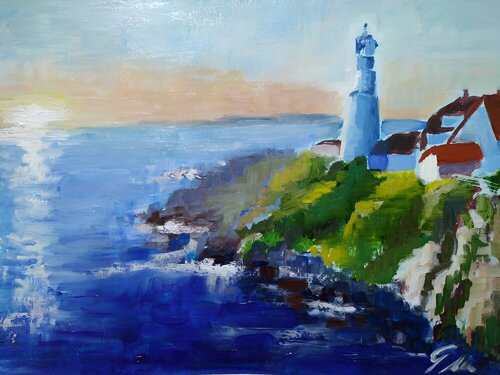 Minimal Lighthouse di Giulia Mercuri, Pittura in vendita su Singulart
